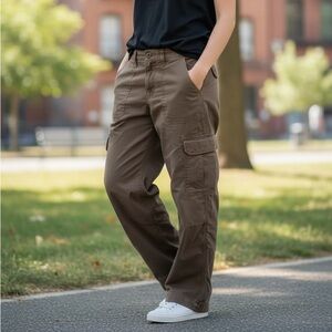 Hollister Brownish Green Wide Leg Pants